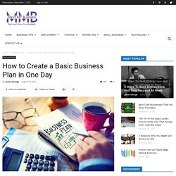 How to Create a Basic Business Plan in One Day
