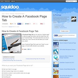 How to Create A Facebook Page Tab