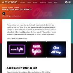 How to Create Neon Text With CSS