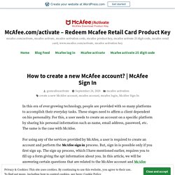 How to create a new McAfee account?