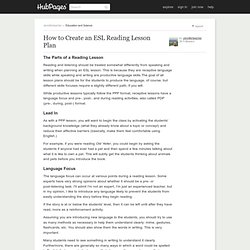 How to Create an ESL Reading Lesson Plan