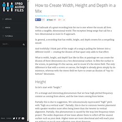 How to Create Width, Height and Depth in a Mix