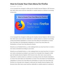 How to Create Your Own Menu for Firefox