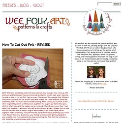 How To Cut Out Felt - REVISED