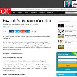 How to define the scope of a project