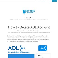 How to Delete AOL Account – ErrorsDoc