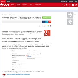 How To Disable Geotagging on Android