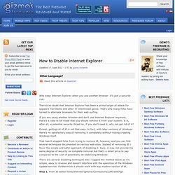 How to Disable Internet Explorer