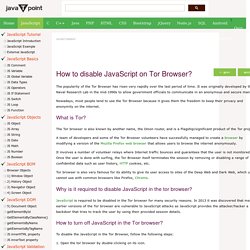 How to disable JavaScript on Tor Browser