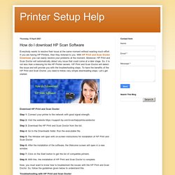 Printer Setup Help: How do I download HP Scan Software