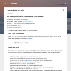 How do I install HP 123?