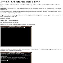 How do I use software from a PPA?