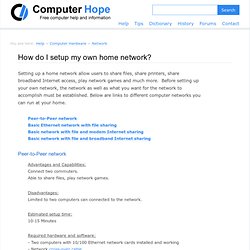 How do I setup my own home network?