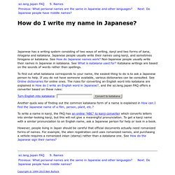 How do I write my name in Japanese?