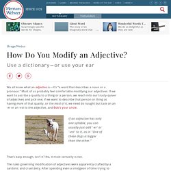 How Do You Modify an Adjective?