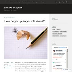 How do you plan your lessons?