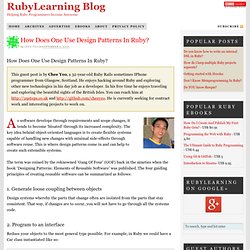How Does One Use Design Patterns In Ruby?