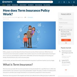 How does term insurance work?