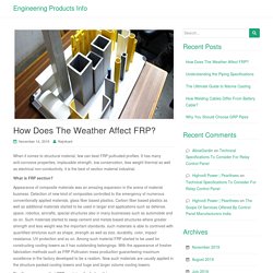 Properties That Make FRP Section Weather Proof