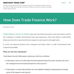 How Does Trade Finance Work?