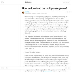 Tips For Download Online Multiplayer Games
