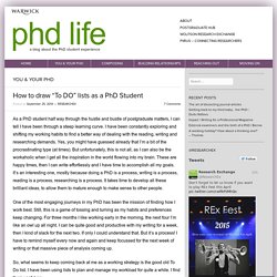 How to draw “To DO” lists as a PhD Student
