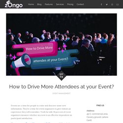 How to Drive More Attendees at your Event?