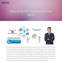 How to Fix HP Driver Install Error 1603?