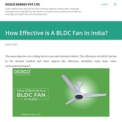 How Effective is A BLDC Fan In India?