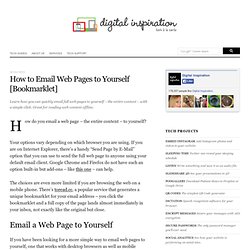 How to Email Web Pages to Yourself