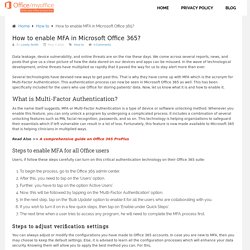 How to enable MFA in Microsoft Office 365?