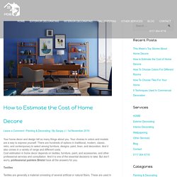 How to Estimate the Cost of Home Decore