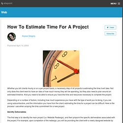 How To Estimate Time For A Project