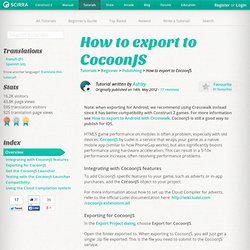 How to export to CocoonJS
