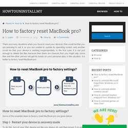 How to factory reset MacBook pro?