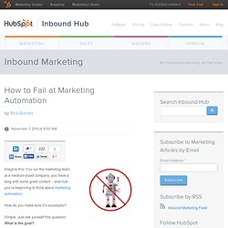 How to Fail at Marketing Automation