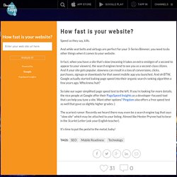 How fast is your website?