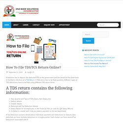 How To File TDS/TCS Return Online?