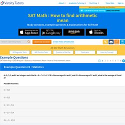How to find arithmetic mean - SAT Math