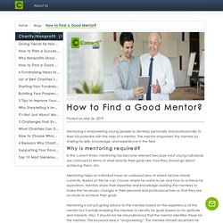 How to Find a Good Mentor?