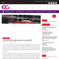 How to find right event to exhibit?
