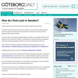How do I find a job in Sweden? - Göteborg Daily