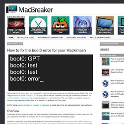 How to fix the boot0 error for your Hackintosh