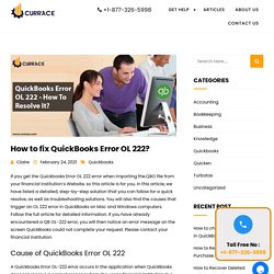 How to fix QuickBooks Error OL 222?