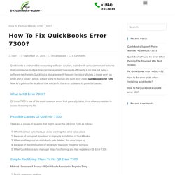 How To Fix QuickBooks Error 7300?