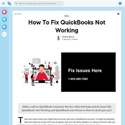 How To Fix QuickBooks Not Working
