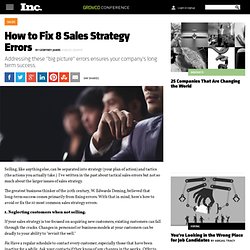 How to Fix 8 Sales Strategy Errors