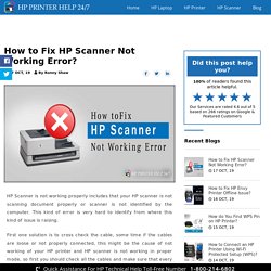 How to Fix HP Scanner Not Working Error?
