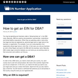 How to get an EIN for DBA? - EIN Number Application