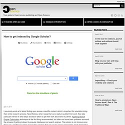 How to get indexed by Google Scholar?